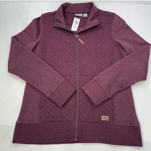 LL Bean Quilted Full Zip NWT Plum